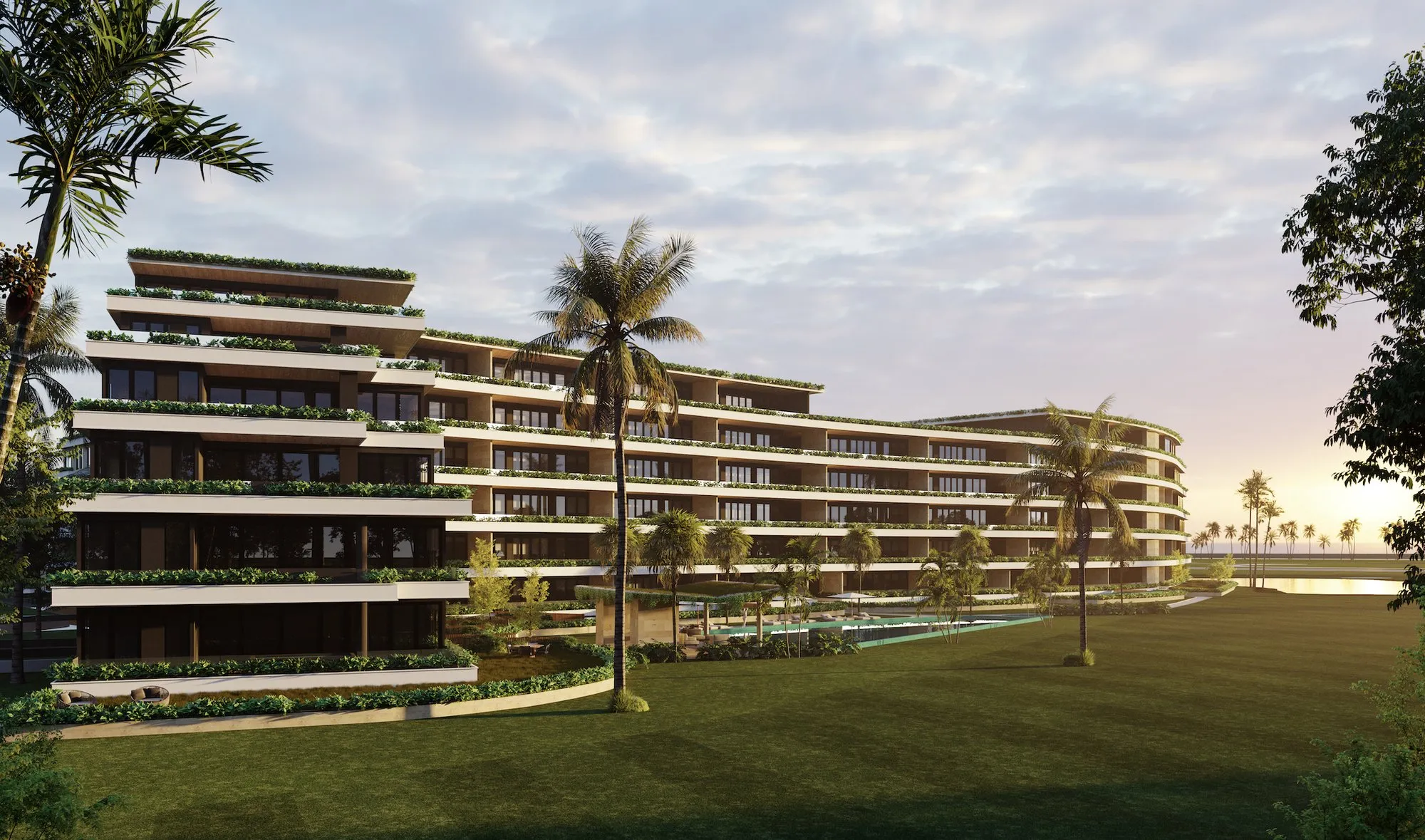 Arquitectura que dialoga con el campo de golf